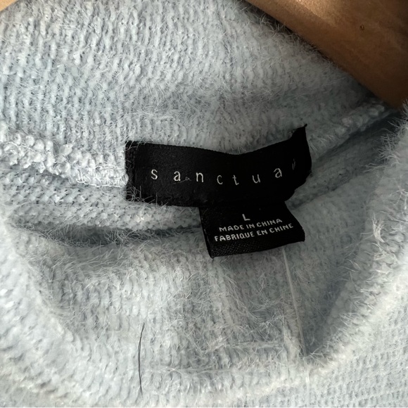 NWT Anthropologie Sanctuary Keep Warm Fuzzy Sweater, Light Blue - Picture 11 of 12